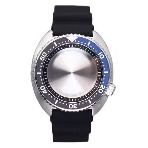 45mm Silver Skx Luxury Case Skx007 Skx013 Mod Seiko Tuna Turtle For Seiko Nh35 Nh36 Movement Silicon