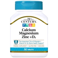 美國21st Century 鈣 鎂 鋅+D3, 90片
