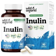 Wild & Organic Inulin Capsules 1400 mg - Digestive & Gut Support - Chicory Root Inulin Powder Supple