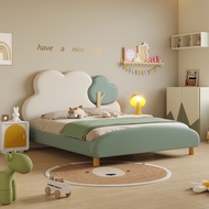 【SG Sellers】Children Bed Kids Bed Leather And Solid Wood Bed Frame Bed Frame With Mattress Single/Queen/King Bed Frame