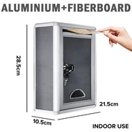 Letter Mailbox Post Waterproof Outdoor Security Locking Aluminium Alloy Suggestion Box
