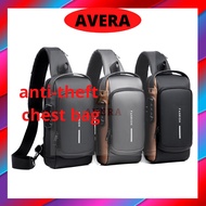 AVERA Anti-theft Chest Bag Men's Shoulder Sports Waist  Leisure/ Beg Dada Anti-Kecurian Bahu Pinggan