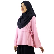 AQEELA Side Gathers Top- Pink (qb088c)