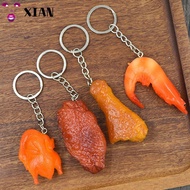 XIANSTORE Roasted Chicken Key Holder, Fashion Funny Simulation Food Keychain, Bag Accessories Fake Braised Pork Luxury Exquisite Bag Hanging Pendant