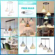 Pendant Light Lampu hiasan Diamond Pendant Lamp Lampu Gantong Dining Hall Bedroom Kedai Makan Ori LE