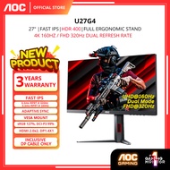 AOC U27G4 (0.5ms) / U27G3X (1ms) 4K UHD Gaming Monitor (27" Fast IPS/160HZ/Adaptive Sync/HDMI + DP)