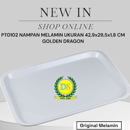 Original Melamine PT0102 White Square Tray size 42.9x29.5x1.8 Cm Golden Dragon