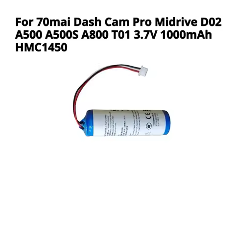 For 70mai Dash Cam Pro Midrive D02 A500 A500S A800 T01 3.7V 1000mAh HMC1450 Li-ion Battery