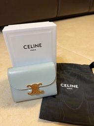 ［*100%全新*] Celine 銀包 (soft blue) SMALL WALLET TRIOMPHE IN SHINY CALFSKIN