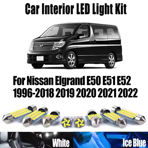 Vehicle LED Interior Map Dome Ceiling Light Kit For Nissan Elgrand E50 E51 E52 1996- 2019 2020 2021 