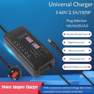 Adjustable Power Adapter Charger 3V-60V 150W With Display Screen Charger 2.8V 14V 28V 36V 48V 56V 60