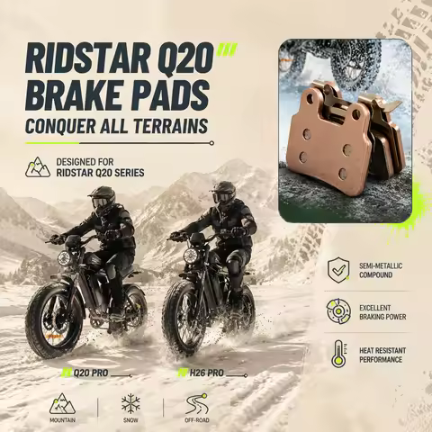 Universal Fit Semi-Metallic Pads for Ridstar Q20 Pro/H26Pro/EKX X2/X21/Freego X2 E-Bike – Fits XD-KL