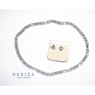 Neriza Jewelry/สร้อยคอเพชรสังเคราะห์เกรดพรีเมี่ยม ประกายไฟเทียบเท่าเพชรแท้ จัดส่งฟรีพร้อมกล่องNSW046