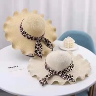 🔥 READY STOCK 🔥 Topi Reben Bunga Cheetah Fedora Beach Hat Woman 2023 Viral