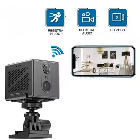 BESDER 5MP Mini Wifi Camera Built-in 2400mAh Rechargeable Battery Indoor Human Detect 5X Zoom Survei