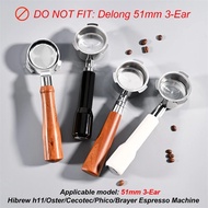 HZY 51mm 3 ears Bottomless Coffee Portafilter For Homix H11 Oster Cecotec Hibrew Espresso Machine St