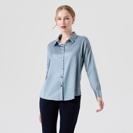 ESPADA เสื้อเชิ้ต ผ้าซาตินเนื้อนุ่ม ผู้หญิง สีฟ้า |Smooth Satin Shirt | 01117