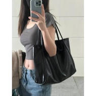 Tas kanak-kanak christy ng Tas kanan bahu Bag Women Portable Texture Niche Design Tote Bag