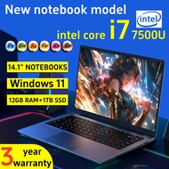 [ติดตั้ง MS Office] 2025 Intel Core i7 7500U ลายนิ้วมือปลดล็อคแล็ปท็อป 14.1 นิ้ว Windows 11 Pro 12GB