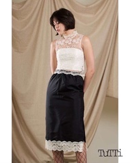 TuTTi Resort 2025 เสื้อแขนกุดทำจากผ้าลูกไม้  สี off white มีเสื้อซับในให้ เสื้อผ้าแฟชั่นสตรี