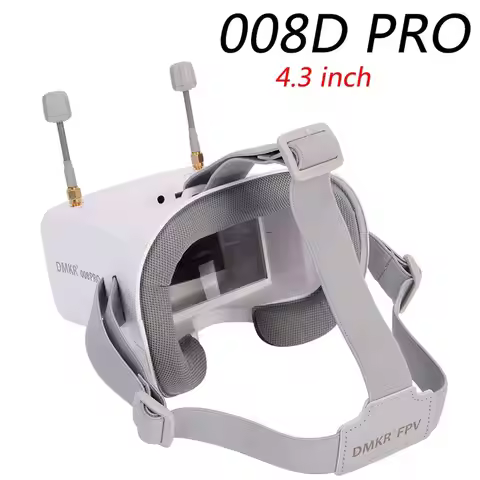 DMKR 008D PRO White FPV Goggle with 5.8G 40ch Receiver 3.7V/2000mAh Battery 4.3 inch HD LCD 16:9 for