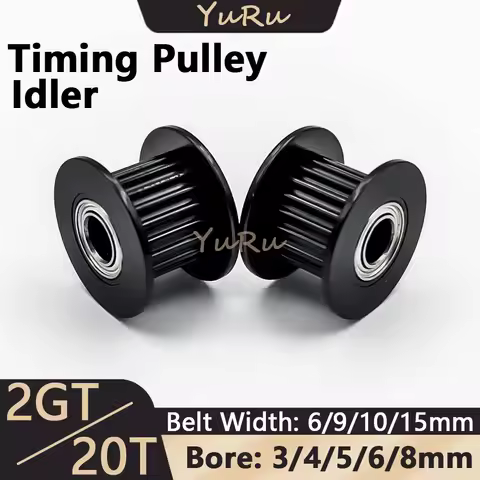 2M2GT 20Teeth Timing Pulley Bore 3/4/5/6/8mm Belt Width 6/9/10/15mm Black Idler Tensioning Wheel Ope
