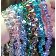 S0926F4 Austrian Shijia Shiny Bright Diamond Cut Butterfly Through Hole Accessories, Plated AB Color