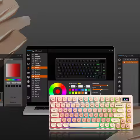 Womier S-K80 75% Gasket Mounted Mechanical Keyboard Hot Swap RGB Gaming Keyboard with Smart Display 