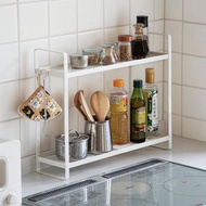 日本霜山 廚房灶台用窄型鐵製雙層置物收納架