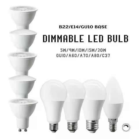 8PCS LED Dimmable Bulb Light E14 E27 GU10 3 Colors 3000K 4000K 6000K 0-100% Dimming Flicker Free Lig