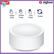 Tuya ZigBee Knob Switch Wireless Scene Button Rotatable Dimmer Switch Smart Home Automation Linkage