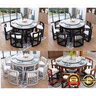 [FREE SHIPPING] Marble round 6 / 8 seater dining table set / Set meja makan marble 6 / 8 seater JIMAT RUANG