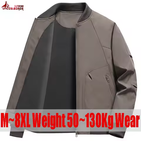 Plus Size 7XL 8XL Bomber Jacket Men Streetwear Spring Autumn College Baseball Jackets Men Motorcycle