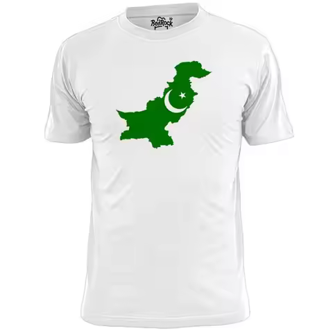 Mens Pakistan Country Shape Flag T Shirt Cricket