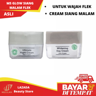 [ PAKET MS GLOW CREAM SIANG MALAM ULTIMATE ] Ms glow whitening day cream + Ms glow ultimate night cream original mengatasi masalah flek tebal flek atau noda hitam