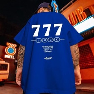 【2025 New Item Plus Size M-8XL】Men T-shirt Oversize Fashion Trend Letters 777 Print Shirt Men Short 