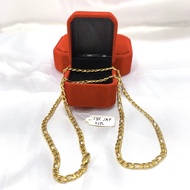Ongpin Gold 18K Saudi Gold Pawnable Legit FIGARO Necklace - Necklace For Men and Women - Stainless S