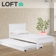 LOFT Living BRENDAN Solid rubberwood single size pull out bed frame/ katil single/ katil kayu