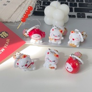 GANTUNGAN [HARU] Lucky Cat Series Keychain Cool & Unique Character Keychain Cute Gemoy Aesthetic Key