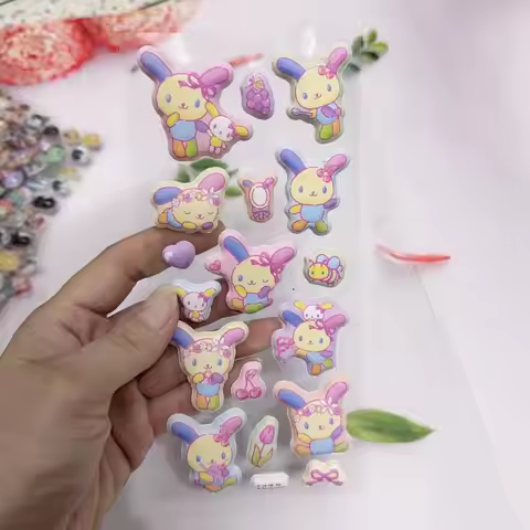 Sanrio Usahana Thicken Bubble Cotton Three-Dimensional Sticker Diy Water Cup Phone Case Notebook Dec