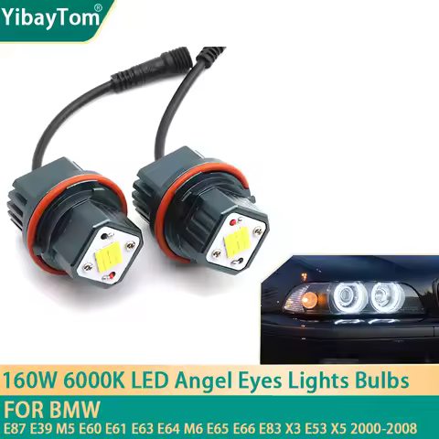 2pcs 160W 6000K lamp LED Angel Eyes Marker Lights Bulbs For BMW E87 E39 M5 E60 E61 E63 E64 M6 E65 E6