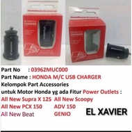 USB Charger Motor Honda Beat Vario Scoopy ADV PCX Original AHM