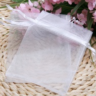 White Organza Bag pouch. Goody Gift Pack. Wrapping. Party favour. 10 piece / pkt. 9x7, 12x9, 15x10, 