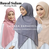 Bidang 55 Tudung Bawal Instant Sulam Chiffon Awning Scuba / Bawal Instant Chiffon Sulam Awning Scuba Bidang 55