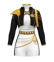 Girls Rumi Zoey Mira Cosplay Kpop Demon Hunters Cosplay Costume Children Black Golden Suit Halloween