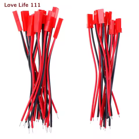 New 20pcs 2 Pin connector male female jst plug cable 22 awg wire for rc battery