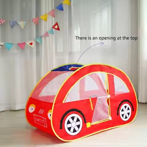Y88D for Play House Indoor Tent Cartoon Car Tent Interactive Pop-up Tent for Boys Outdoor Yard Garde