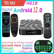 T95 MAX Android 12.0 Smart TV Box 2.4G 5G Dual Wifi Allwinner H618 Quadcore Cortex-A53 1GB 2GB 4GB 8GB 16GB 32GB 100M LAN 4K TV Receivers