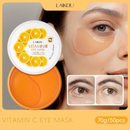 1 Pc Firming Puffiness LAIKOU Vitamin C Eye Mask,70g/50 Lightening Dark Circles Eye Mask Anti-Wrinkl