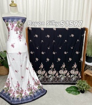 Kain Rayon Silky Premiun Motif Bunga 51597 Per 0.5Meter Rayon Silky Motif Premiun
